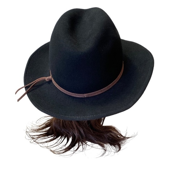 NWT Gottex Aurora 100% Wool Felt Charcoal Black Fedora Hat OSFM
